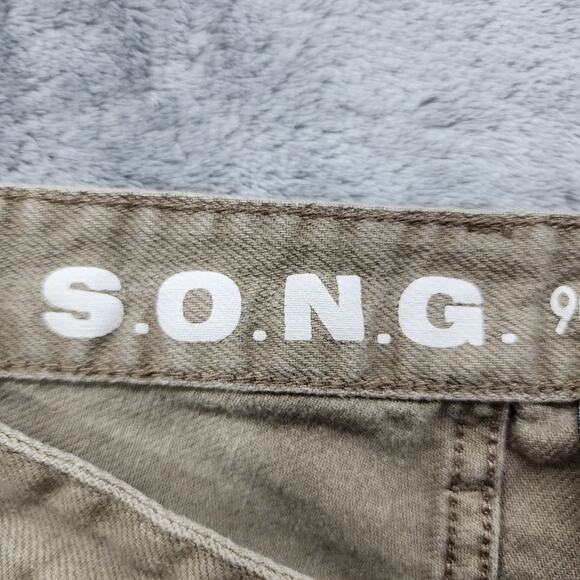 S.O.N.G. Jeans Women 5/27 Tan 90s Boyfriend Cargo Utility High Rise Straight Leg - Picture 5 of 14